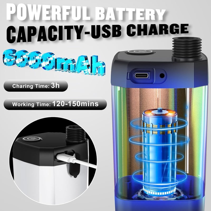 Spopal Portable Shower for Camping, [Long-Lasting] 6000mAh Rechargeable Camping Shower with Intelligent LED Display, 4 Spray Modes, IPX7 Waterproof Outdoor Camp Pump for Hiking, Travel, Car, Pet - Image 2
